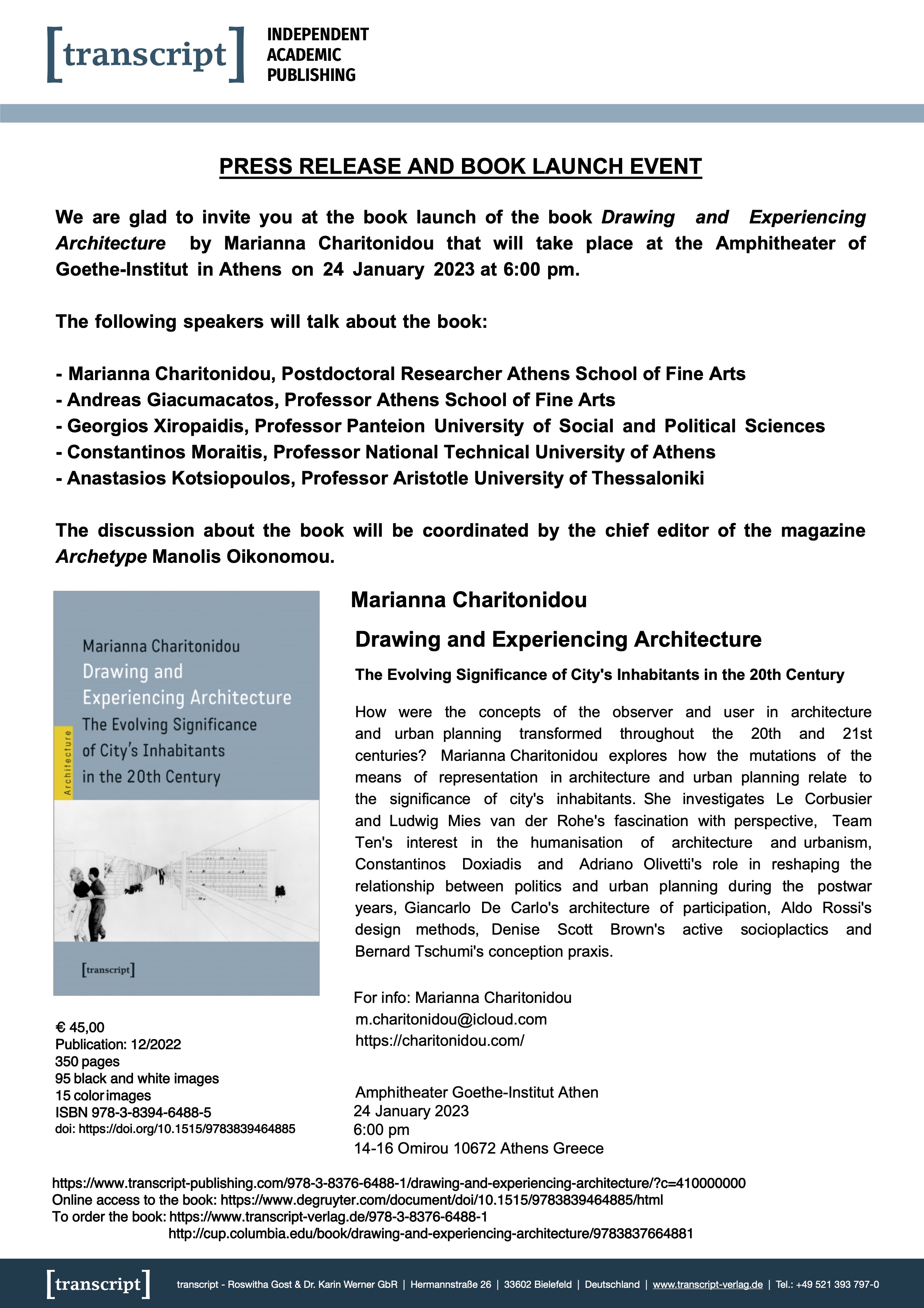 PRESS RELEASE AND BOOK LAUNCH EVENT